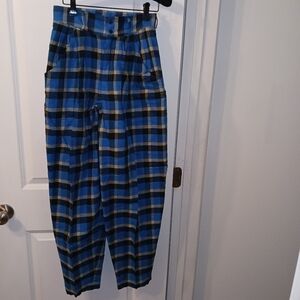 Vintage Liz Claiborne blue plaid cotton pants